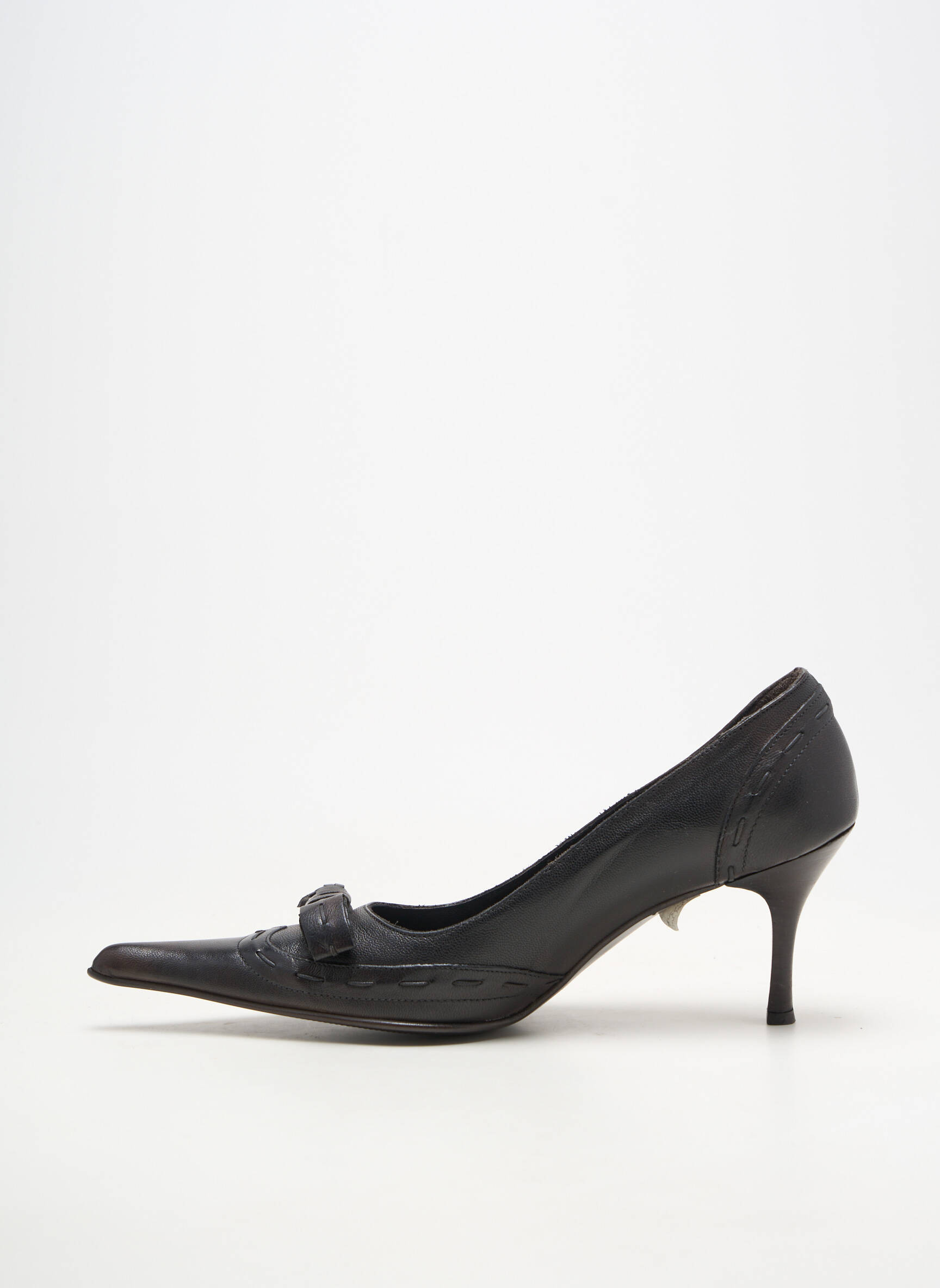 Pantofi cu toc material neted toc de 7 la 9 cm maro ILARIO FERUCCI femeie
