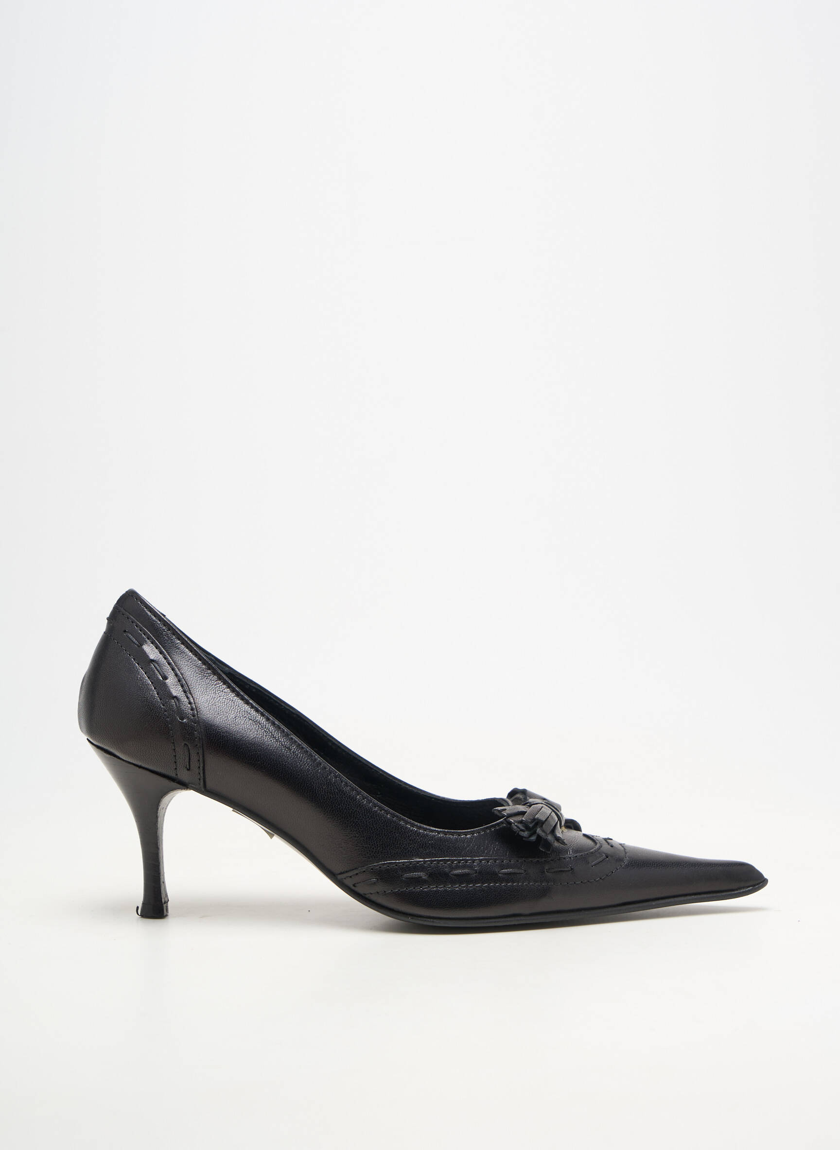 Pantofi cu toc material neted toc de 7 la 9 cm negru ILARIO FERUCCI femeie
