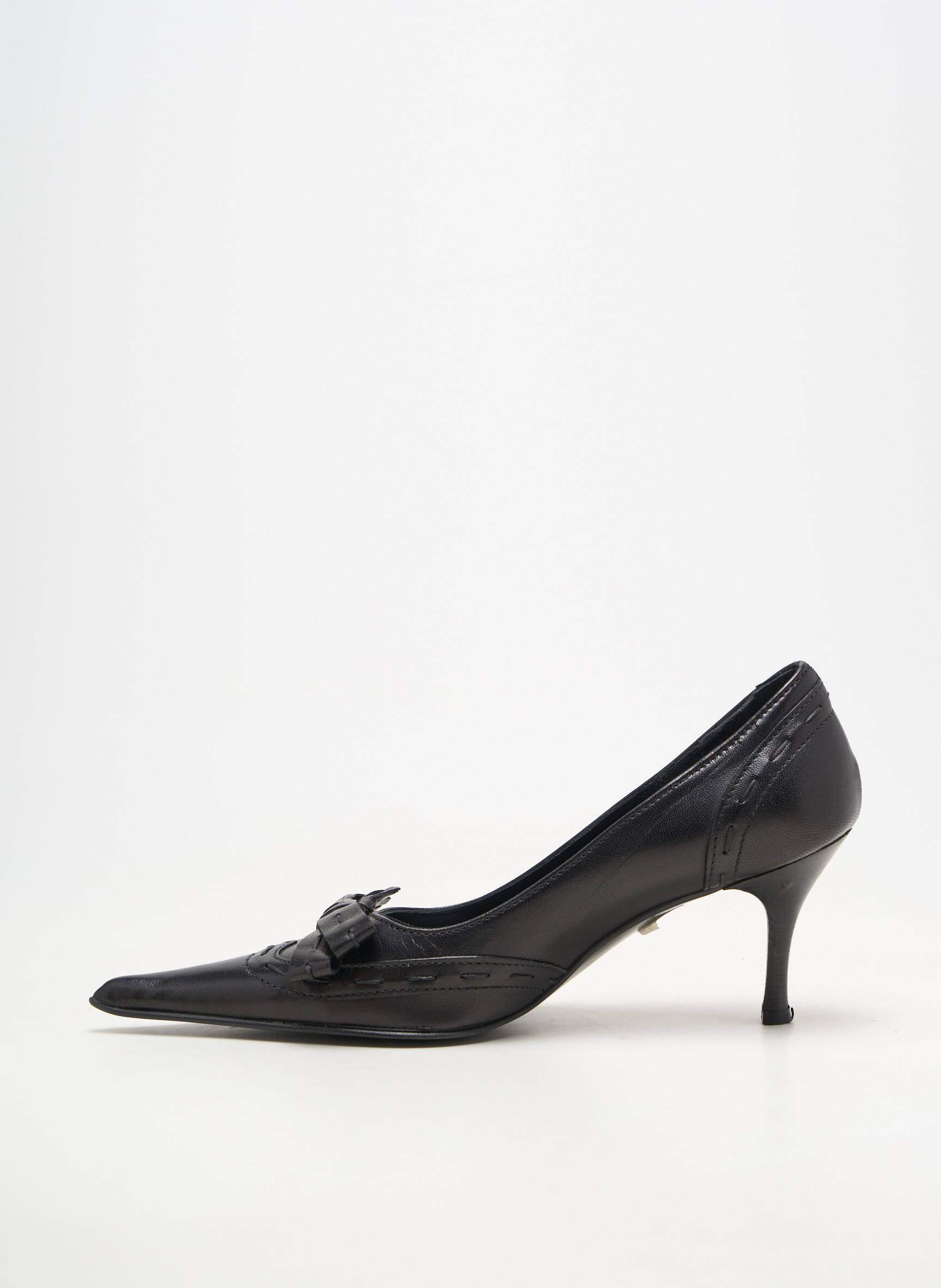 Pantofi cu toc material neted toc de 7 la 9 cm negru ILARIO FERUCCI femeie
