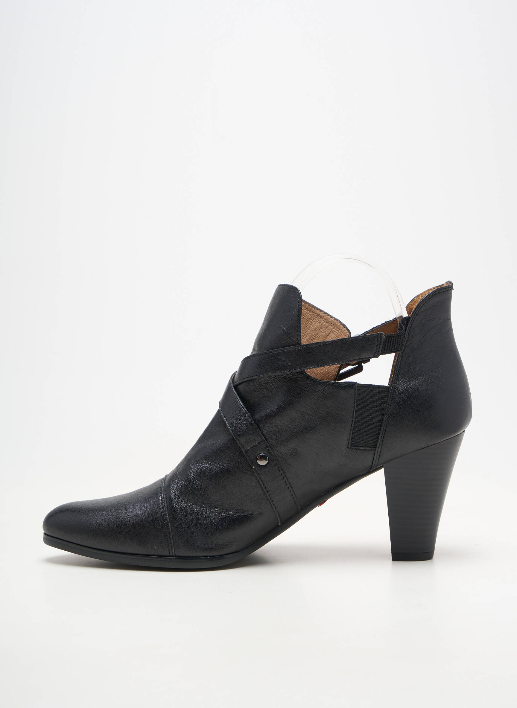 Botine/ghete material neted toc de 7 la 9 cm negru KARSTON femeie