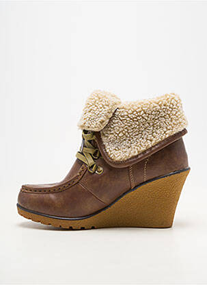 Botine/ghete material neted toc de 7 la 9 cm maro LPB LES PETITES BOMBES  femeie