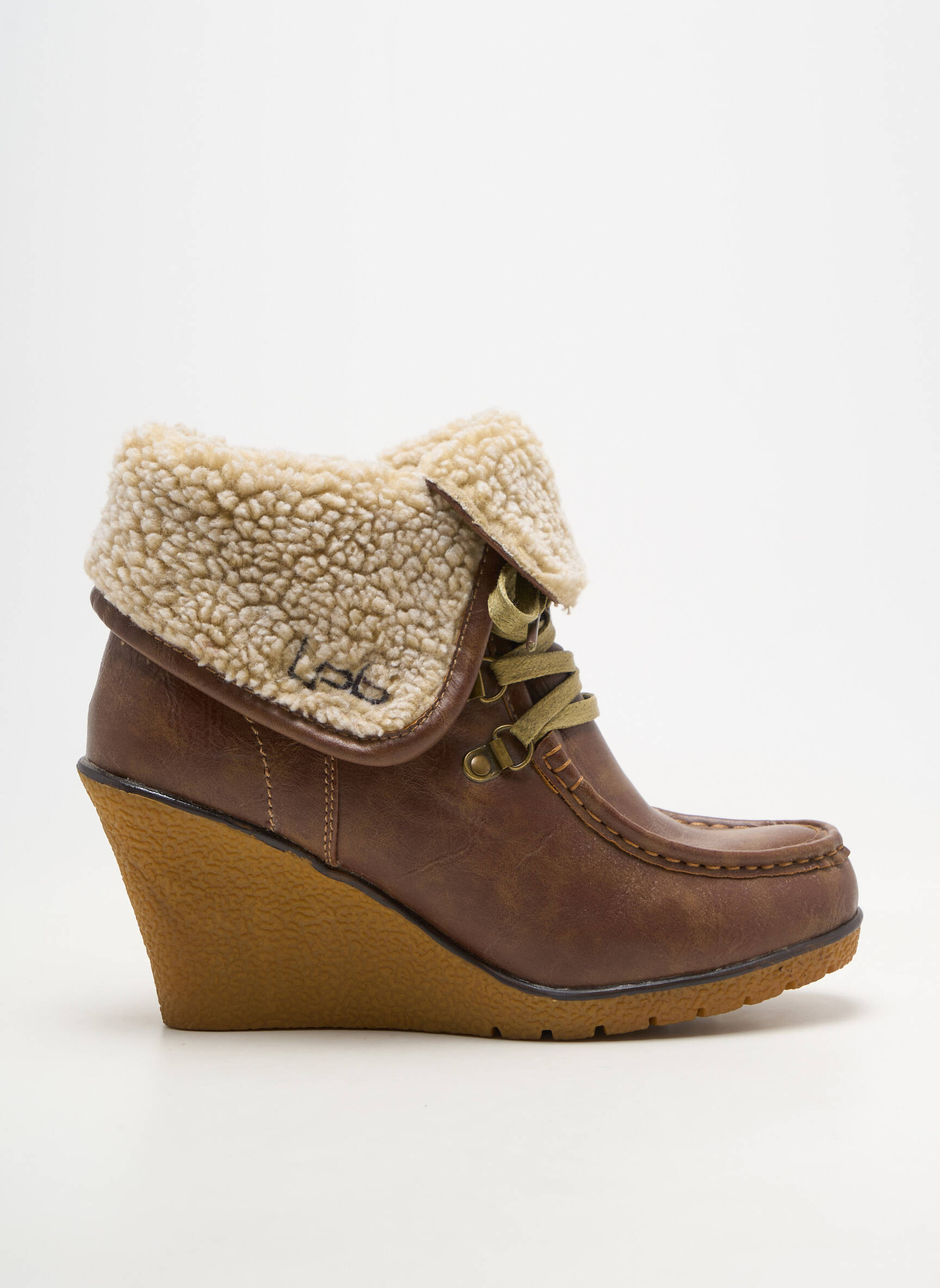 Botine/ghete material neted toc de 7 la 9 cm maro LPB LES PETITES BOMBES  femeie