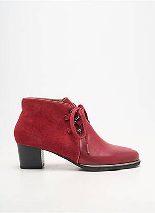 Botine/ghete material neted toc de 4 la 6 cm roșu SWEET femeie