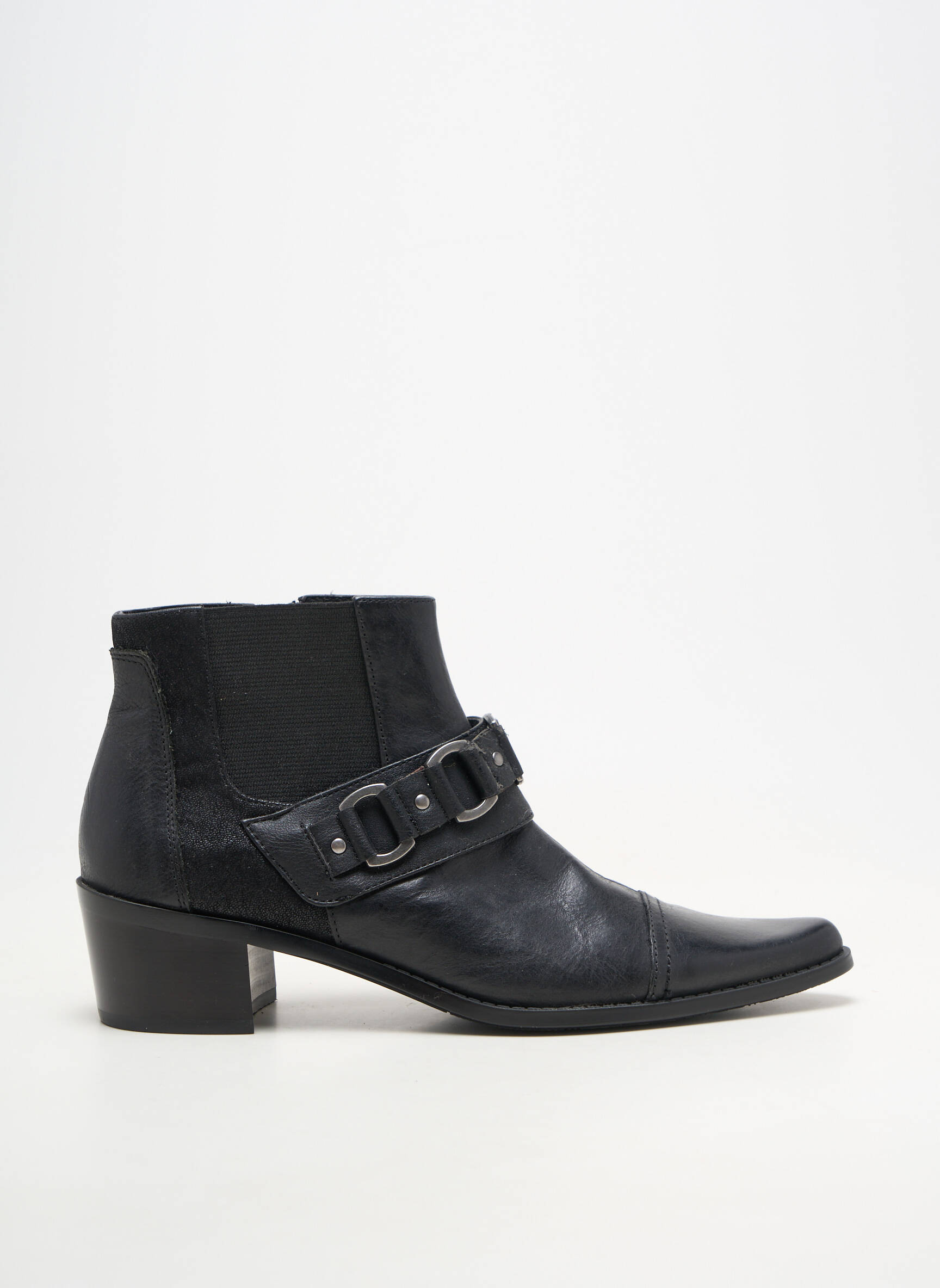 Botine/ghete material neted toc de 4 la 6 cm negru MADISON femeie