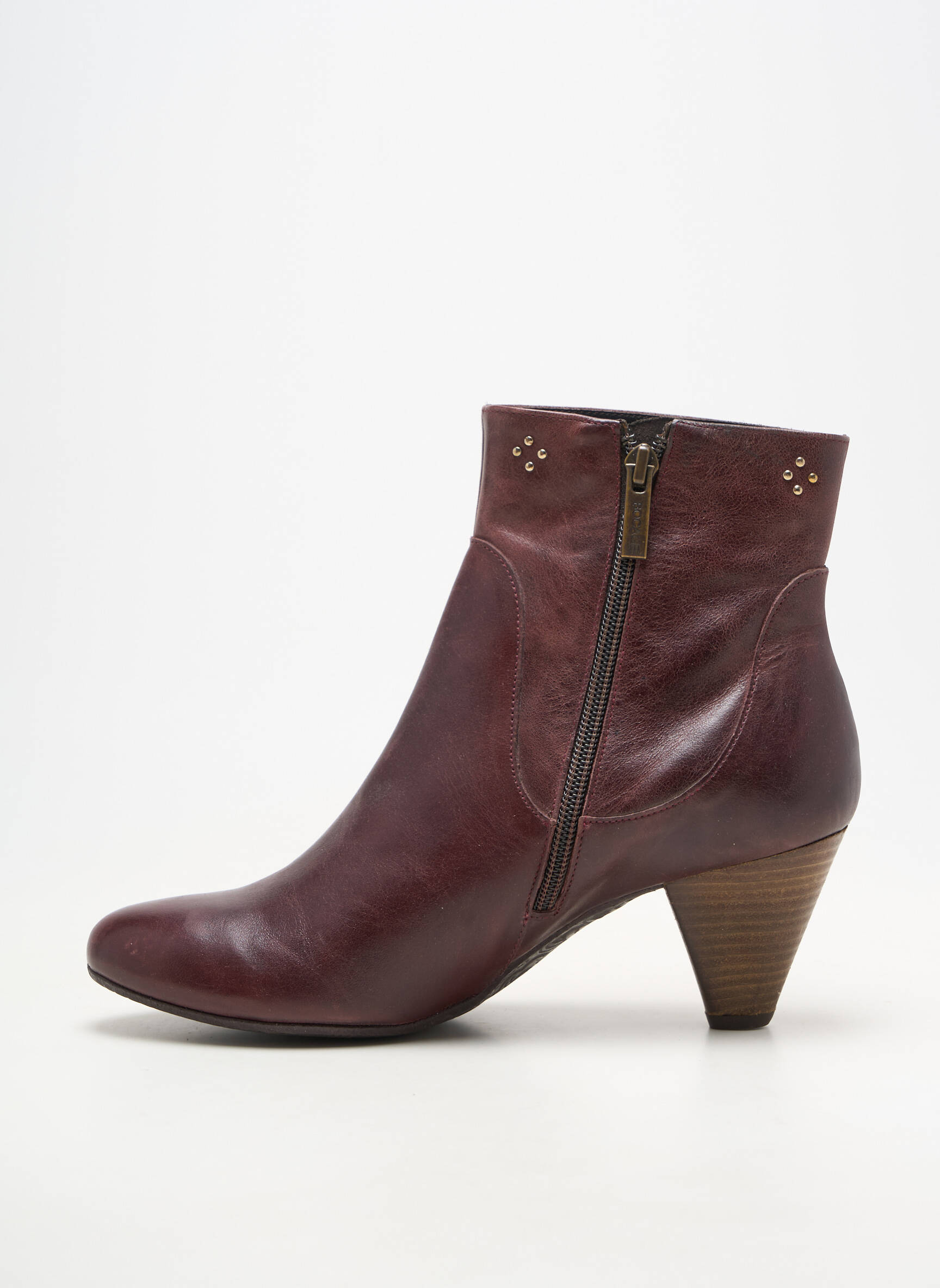 Botine/ghete material neted toc de 7 la 9 cm roșu BOCAGE femeie