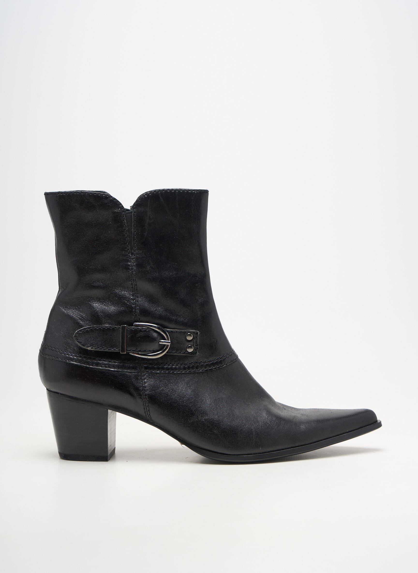 Botine/ghete material neted toc de 4 la 6 cm negru KARSTON femeie