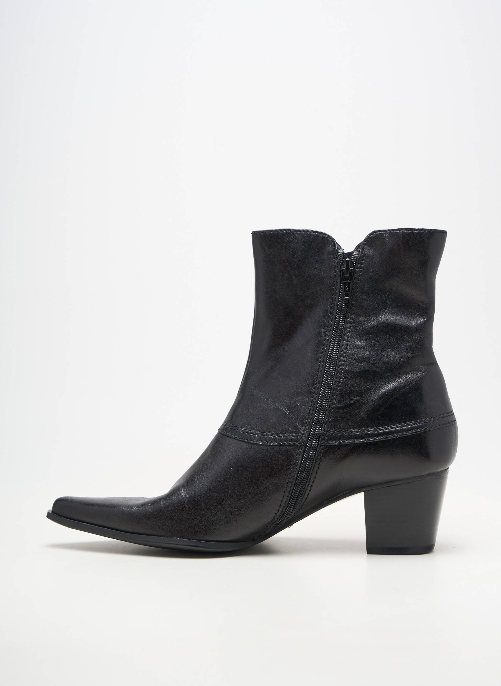 Botine/ghete material neted toc de 4 la 6 cm negru KARSTON femeie