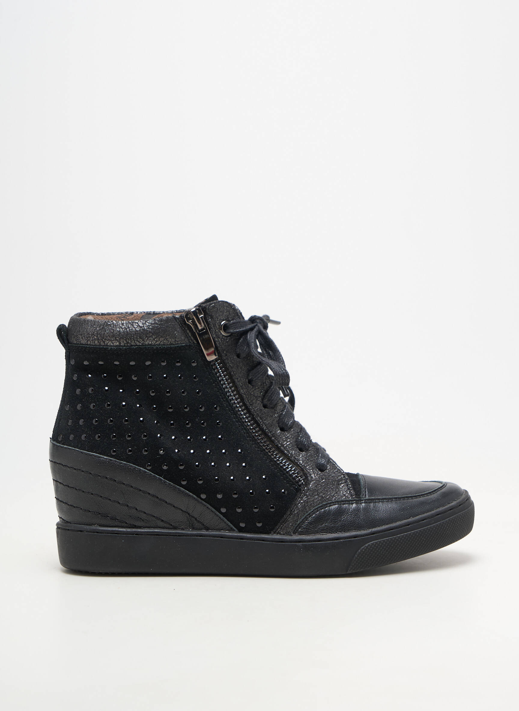 Adidași material neted toc plat până la 3 cm negru MADISON femeie