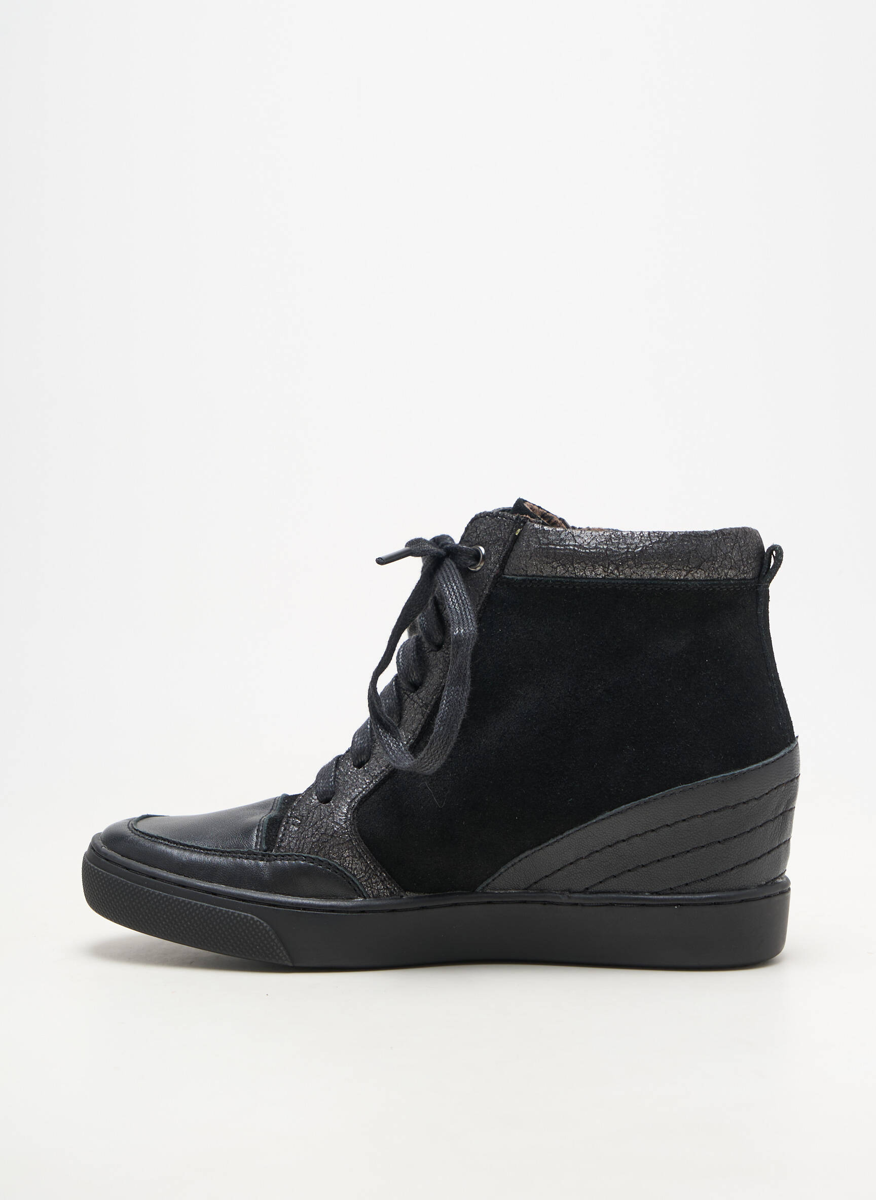 Adidași material neted toc plat până la 3 cm negru MADISON femeie