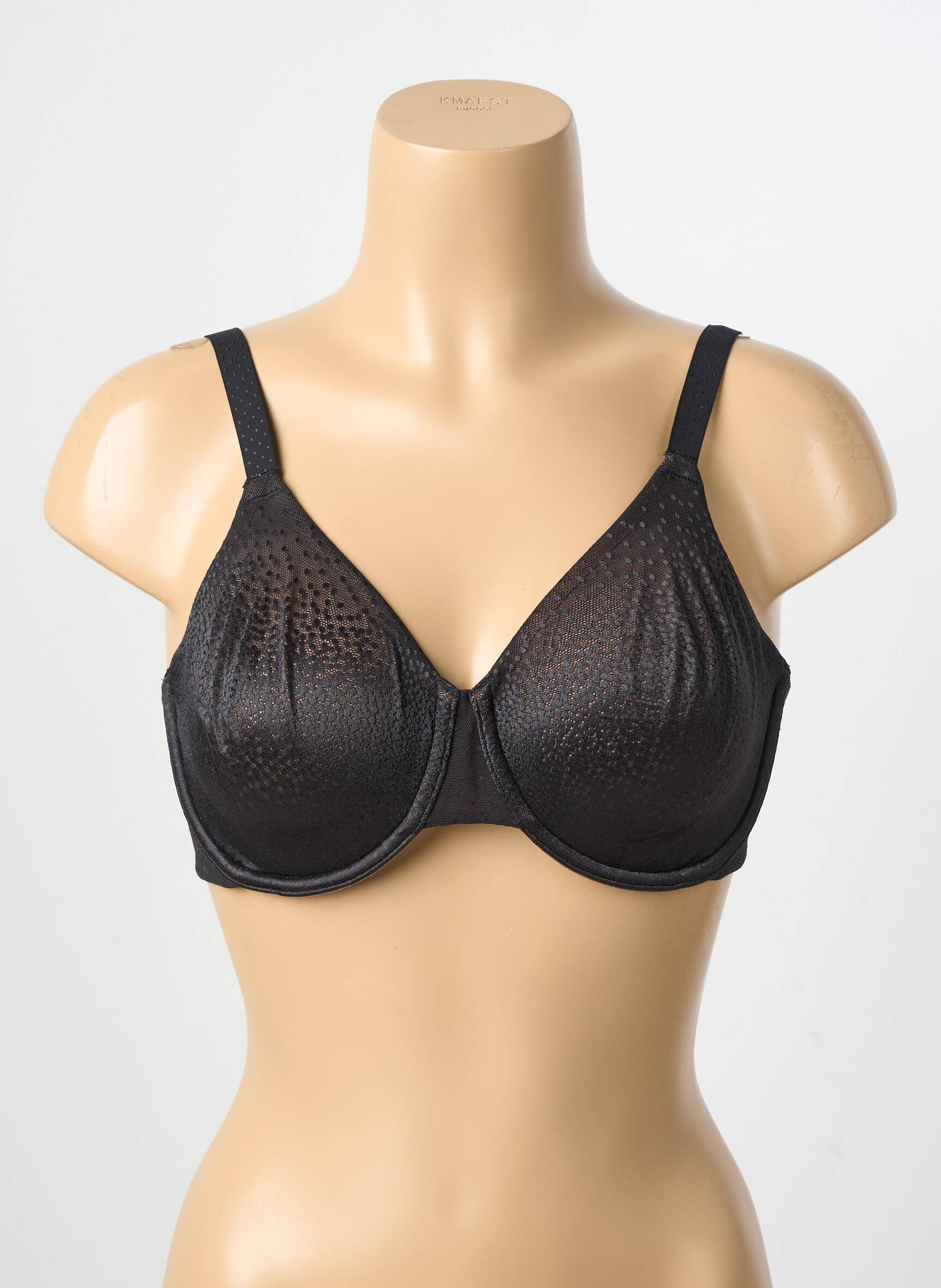 Sutien efect material satinat sutien cupe întregi cu decolteu înalt negru WACOAL femeie