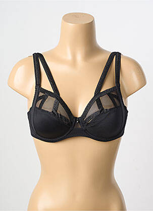 Sutien efect material satinat sutien cupe întregi cu decolteu înalt negru LOUISA BRACQ femeie