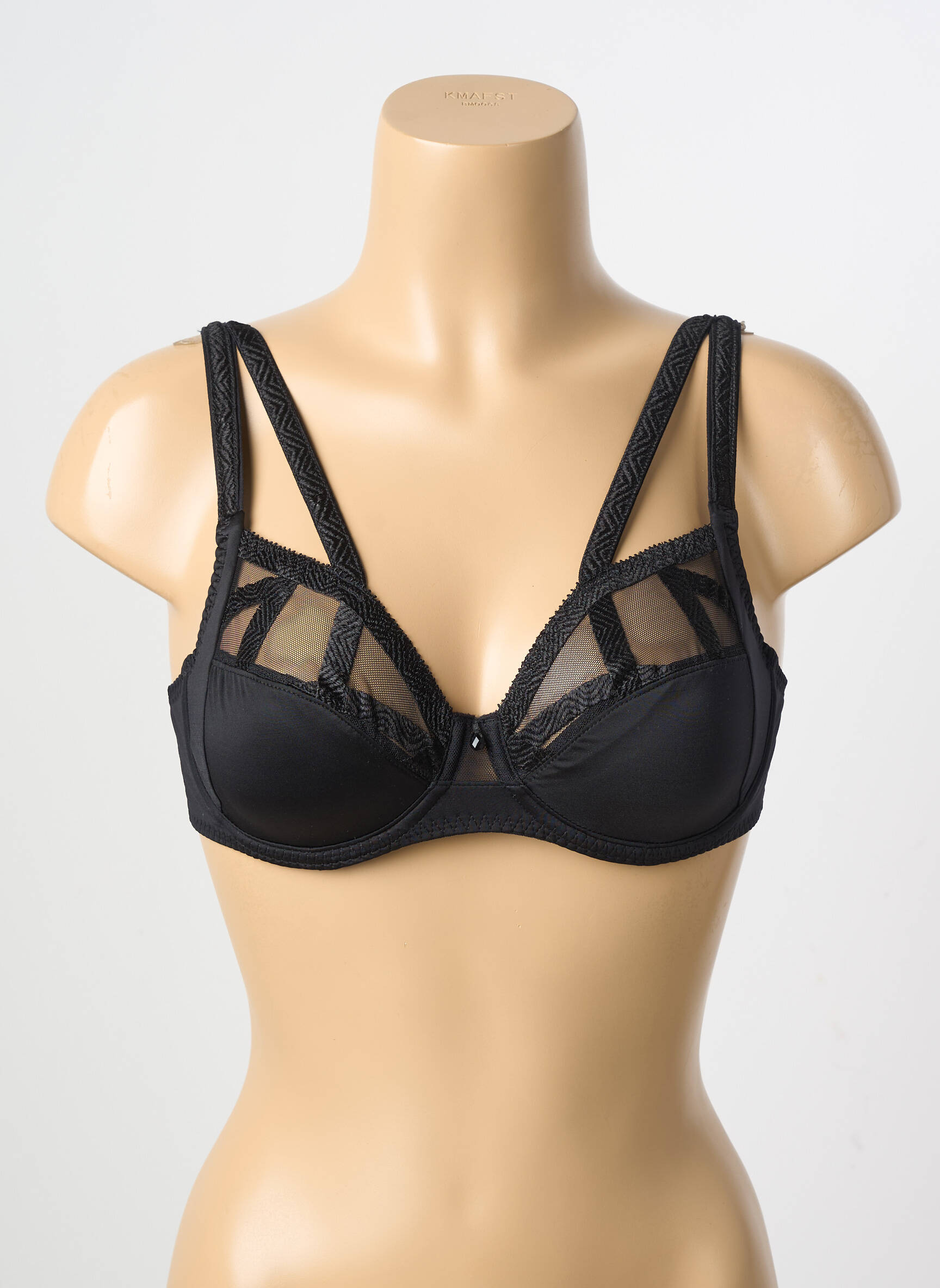 Sutien efect material satinat sutien cupe întregi cu decolteu înalt negru LOUISA BRACQ femeie