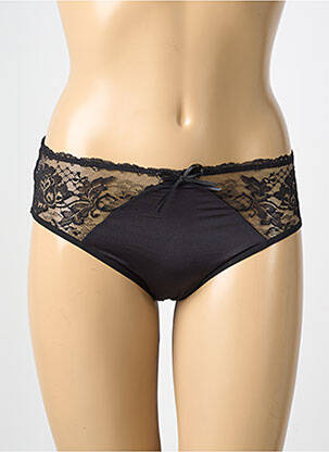 Chilot efect material satinat negru LISANZA femeie