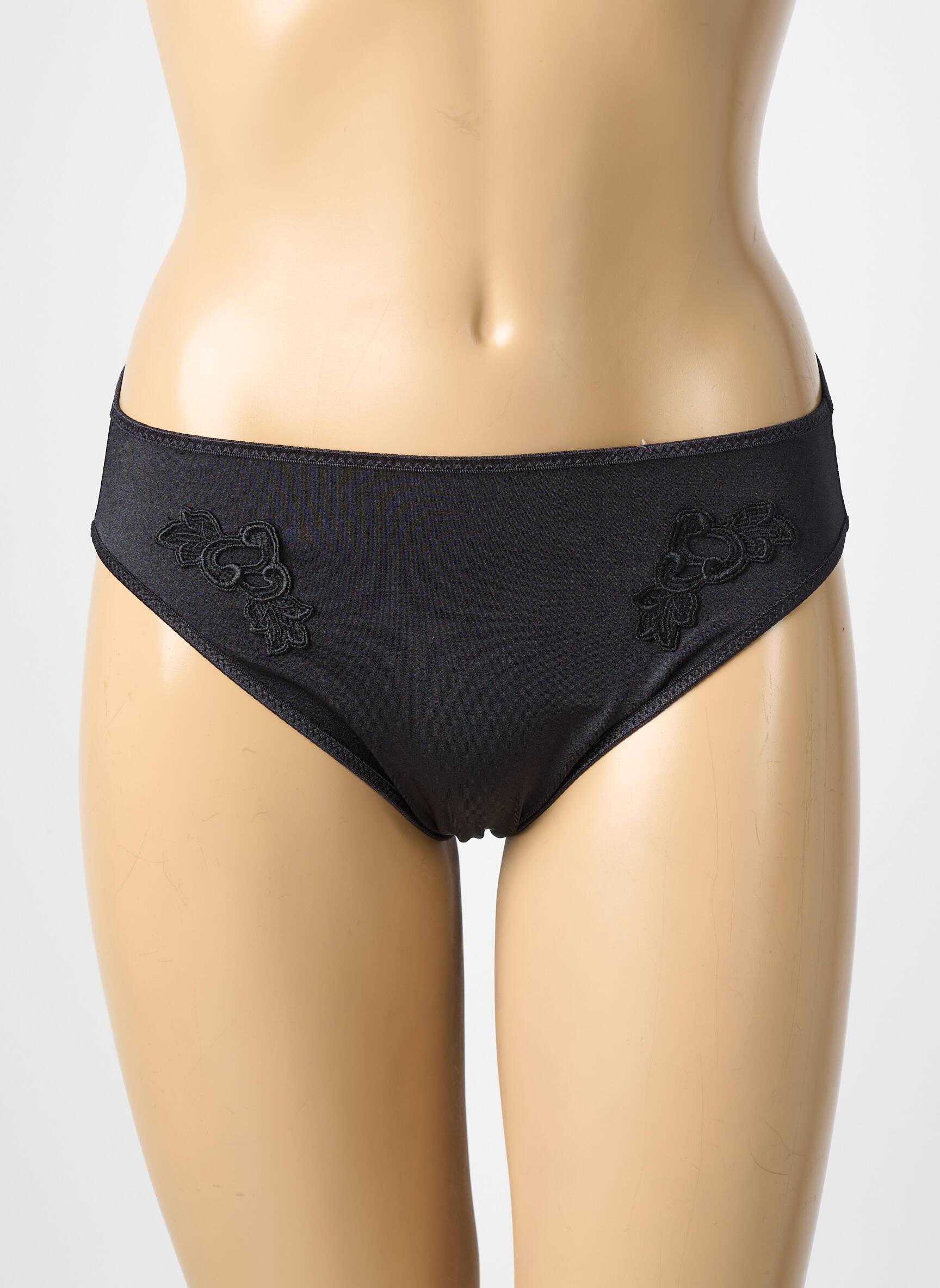 Chilot efect material satinat negru CHANTELLE femeie