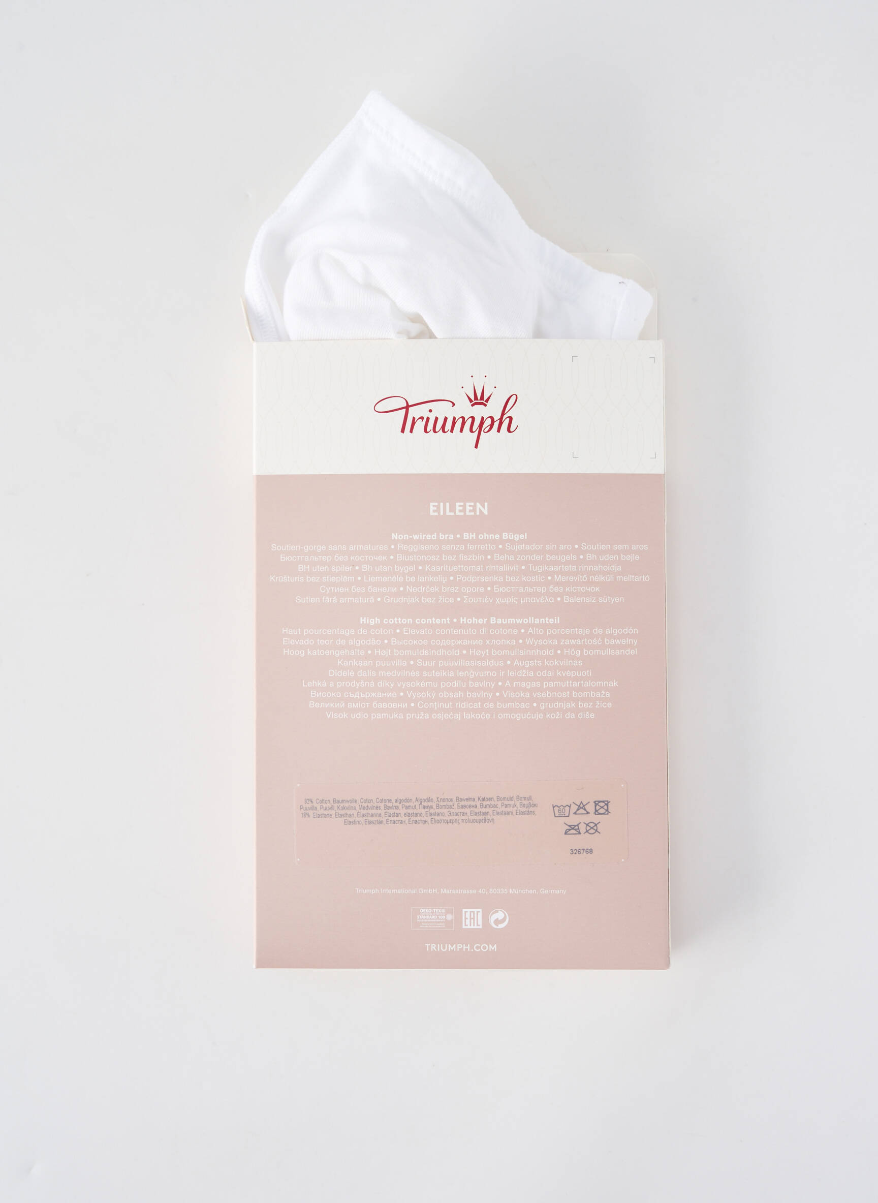 Sutien fără armatură sutien cupe întregi cu decolteu înalt alb TRIUMPH femeie