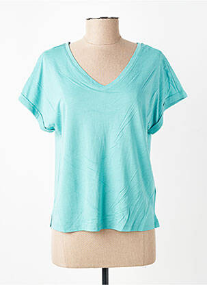 Tricou guler în v mâneci scurte albastru LOLA ESPELETA femeie