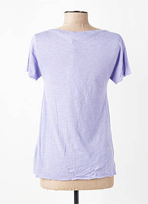 Tricou guler în v mâneci scurte violet AMERICAN VINTAGE femeie