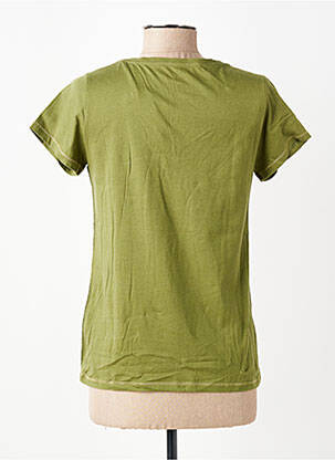 Tricou guler în v mâneci scurte verde KANOPE femeie