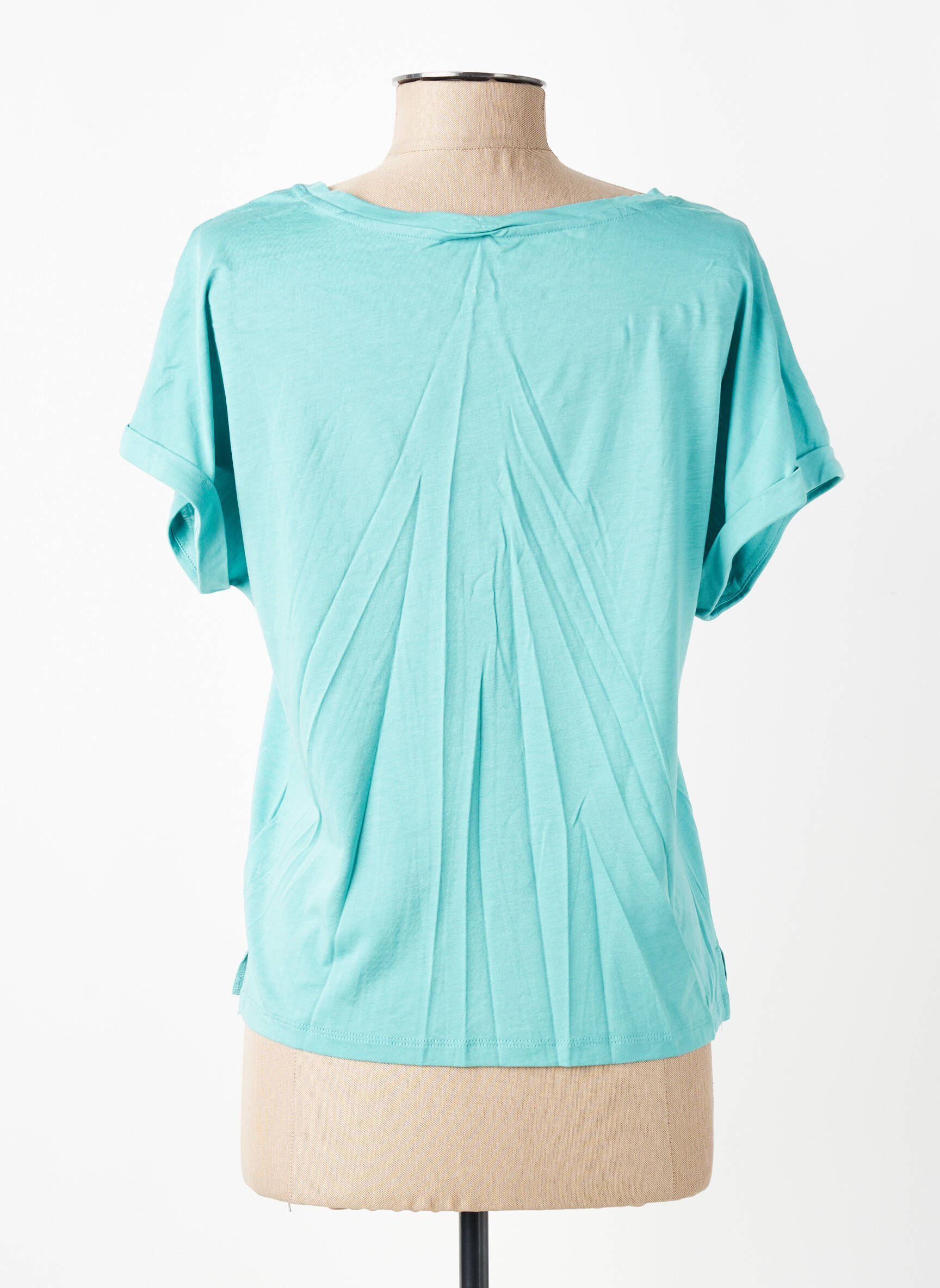 Tricou guler în v mâneci scurte albastru LOLA ESPELETA femeie