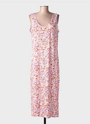 Rochie lungă țesătură poplin fără mâneci roz RUE MAZARINE femeie