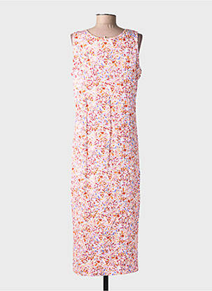 Rochie lungă țesătură poplin fără mâneci roz RUE MAZARINE femeie