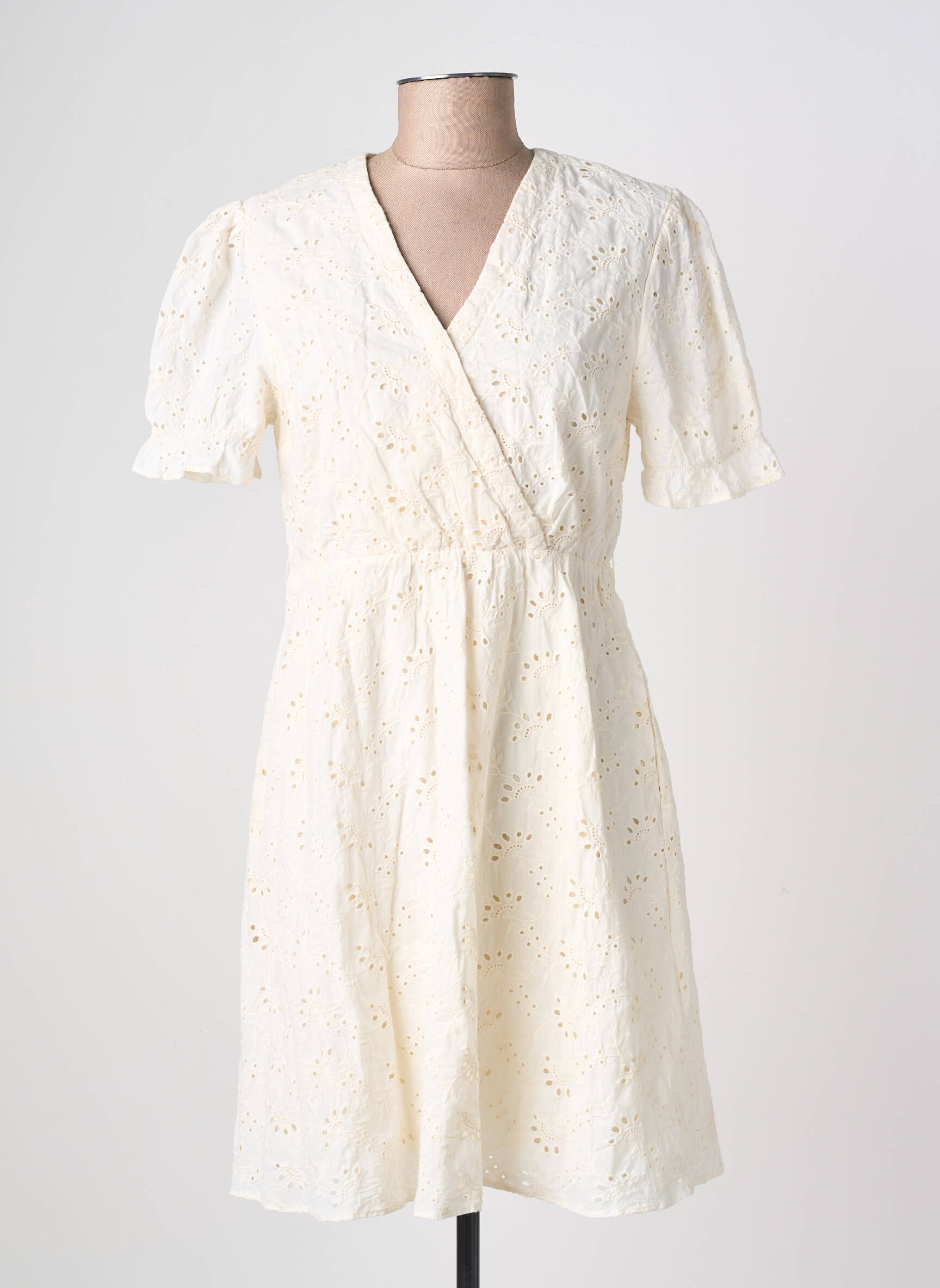 Rochie midi croială fluidă mâneci scurte bej RUE MAZARINE femeie