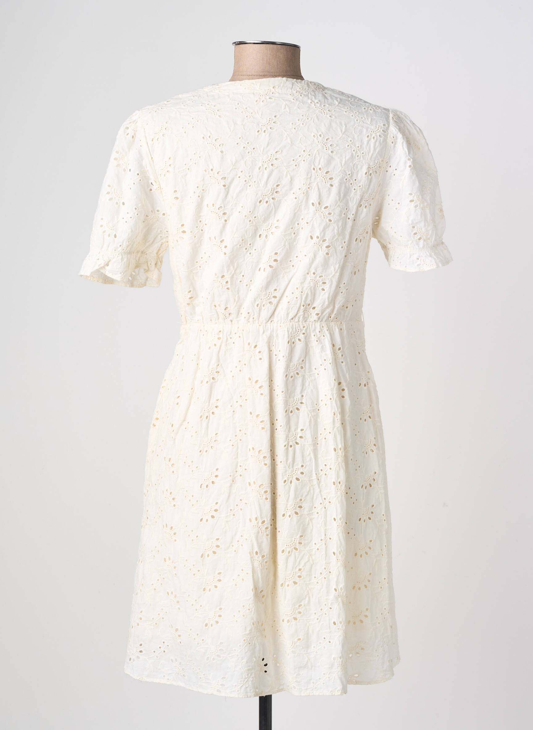 Rochie midi croială fluidă mâneci scurte bej RUE MAZARINE femeie