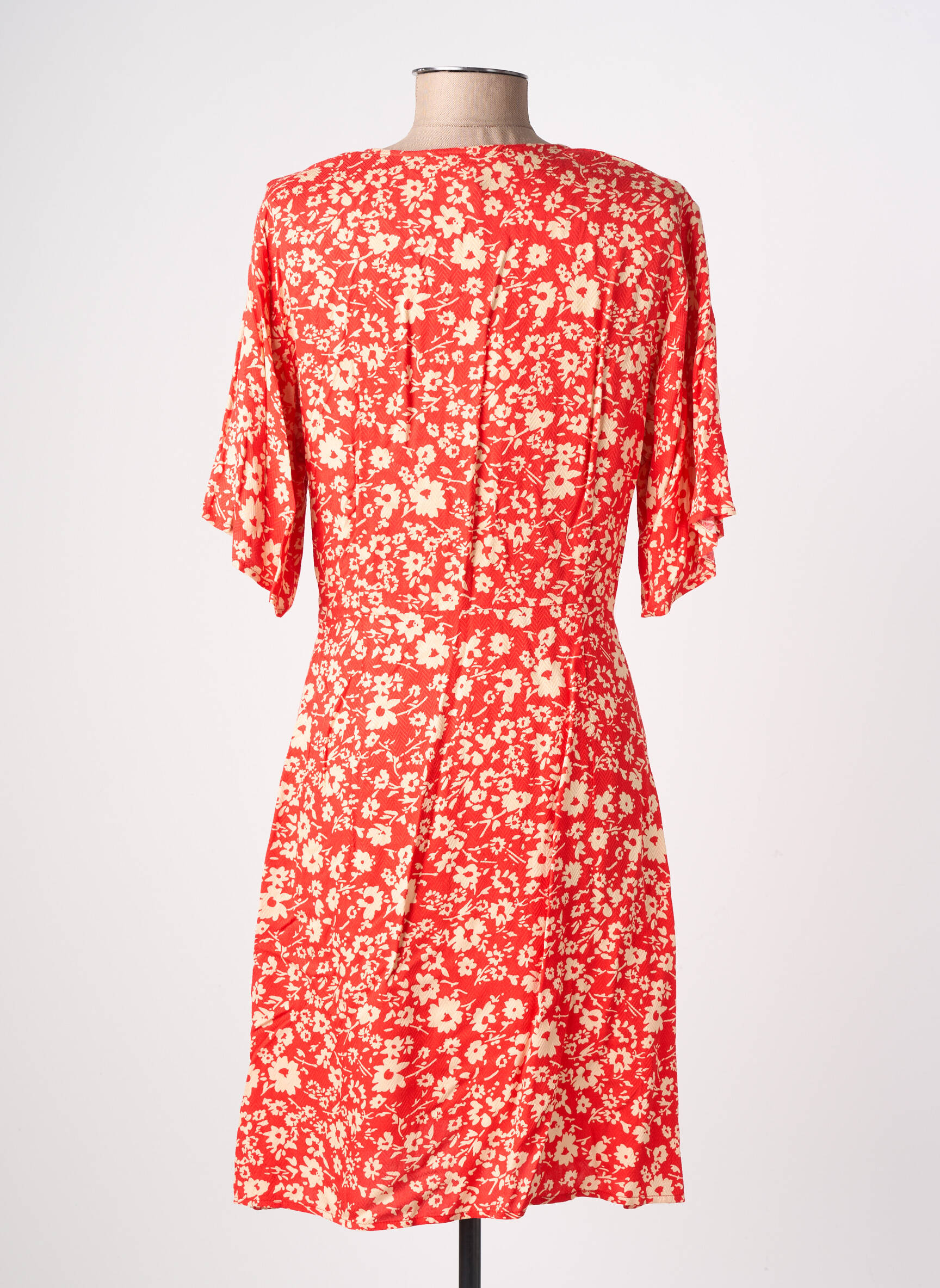 Rochie midi imprimeu floral mâneci scurte roșu FREEMAN T.PORTER femeie