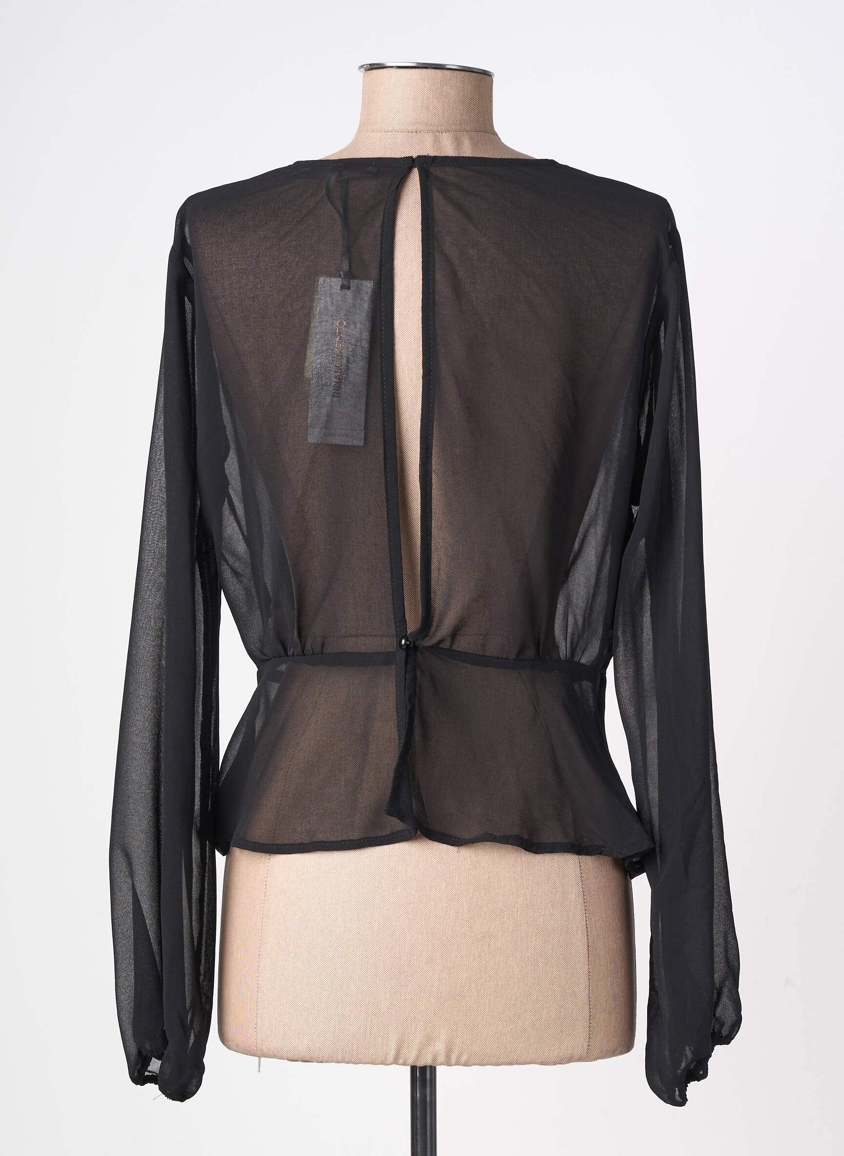 Top croială fluidă mâneci lungi negru RINASCIMENTO femeie