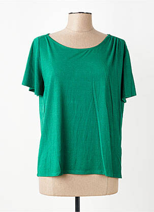 Top elasticitate mâneci scurte verde LOLA ESPELETA femeie