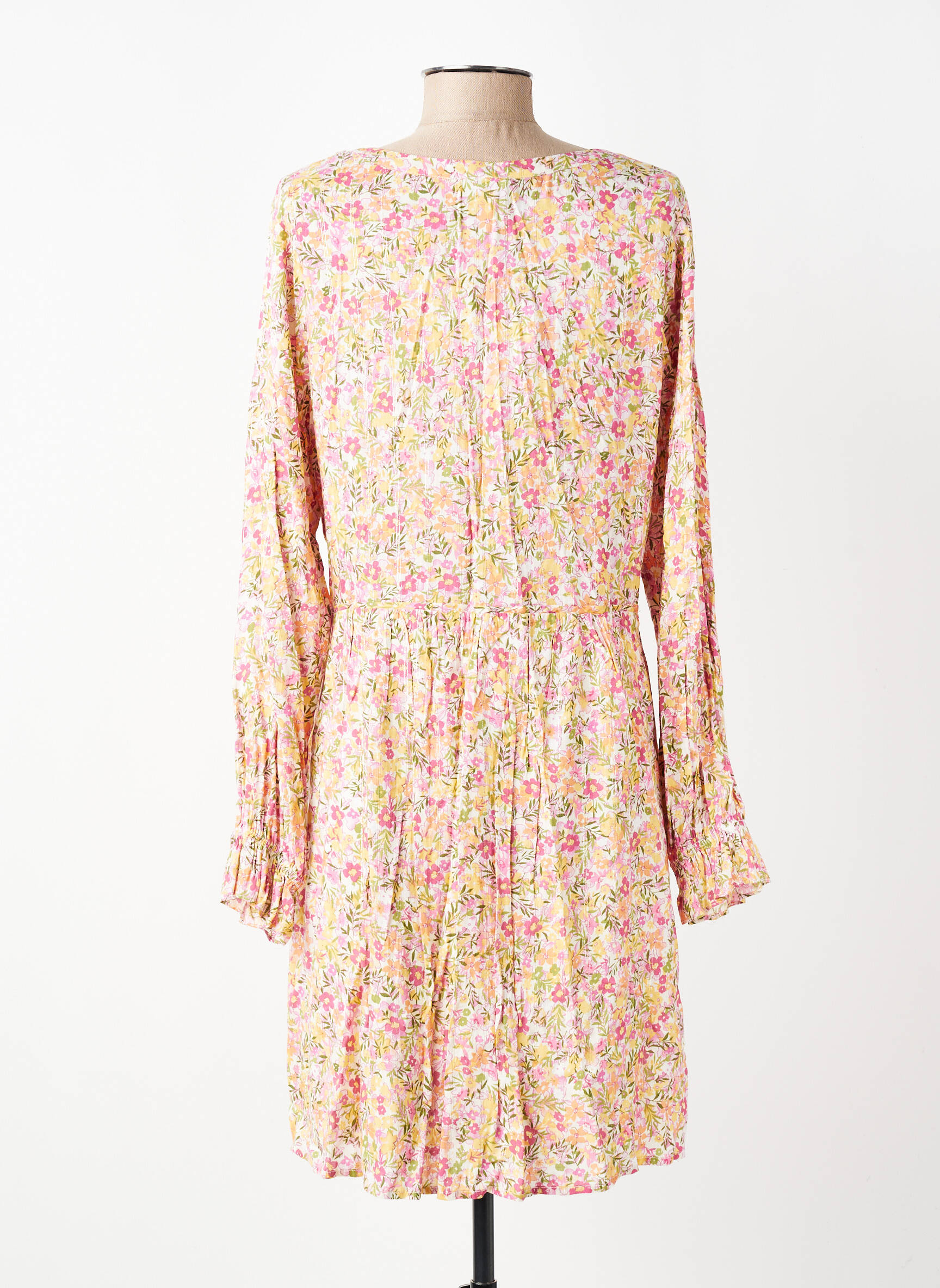 Rochie midi imprimeu floral mâneci lungi roz LPB LES PETITES BOMBES  femeie