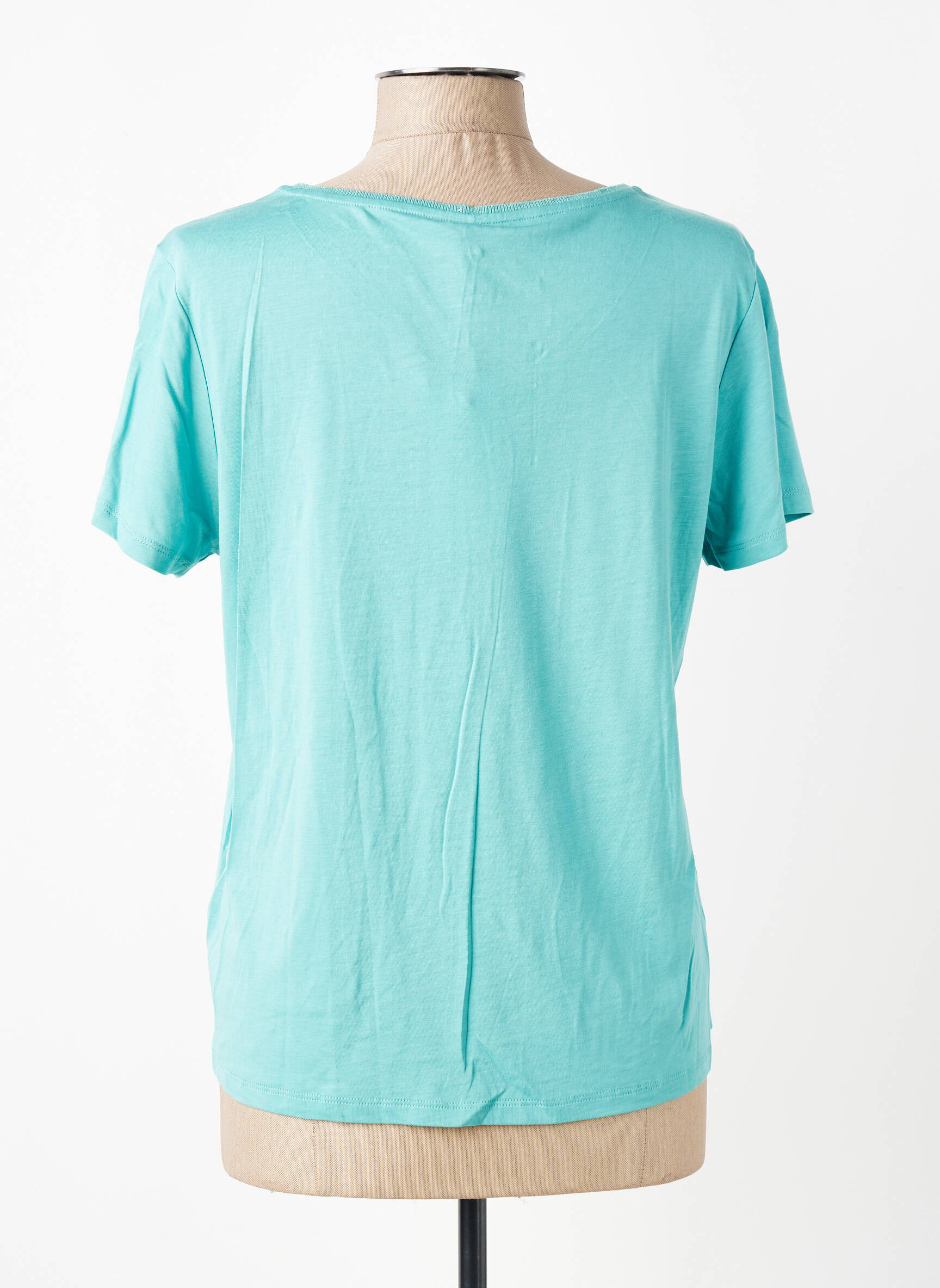 Tricou guler în v mâneci scurte albastru LOLA ESPELETA femeie