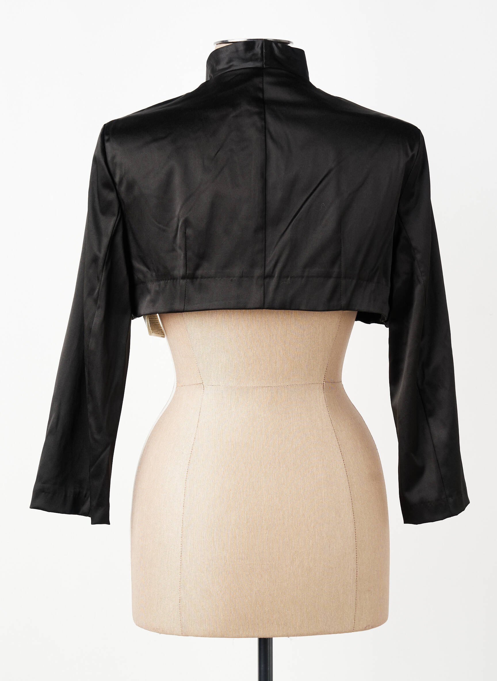 Bolero efect material satinat negru RINASCIMENTO femeie