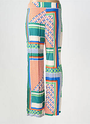 Pantalon drept țesătură crep mărime normală verde SUNCOO femeie