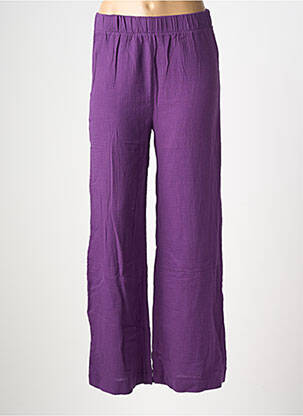 Pantalon larg țesătură crep mărime normală violet RUE MAZARINE femeie