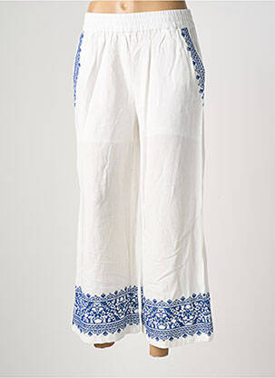Pantalon larg țesătură crep mărime normală alb IMAGINE femeie