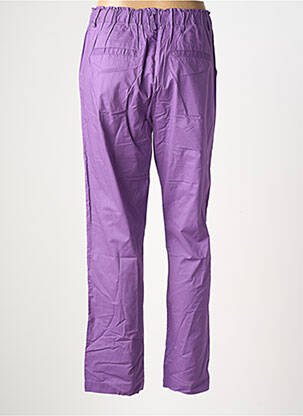Pantalon drept țesătură poplin mărime normală violet YERSE femeie