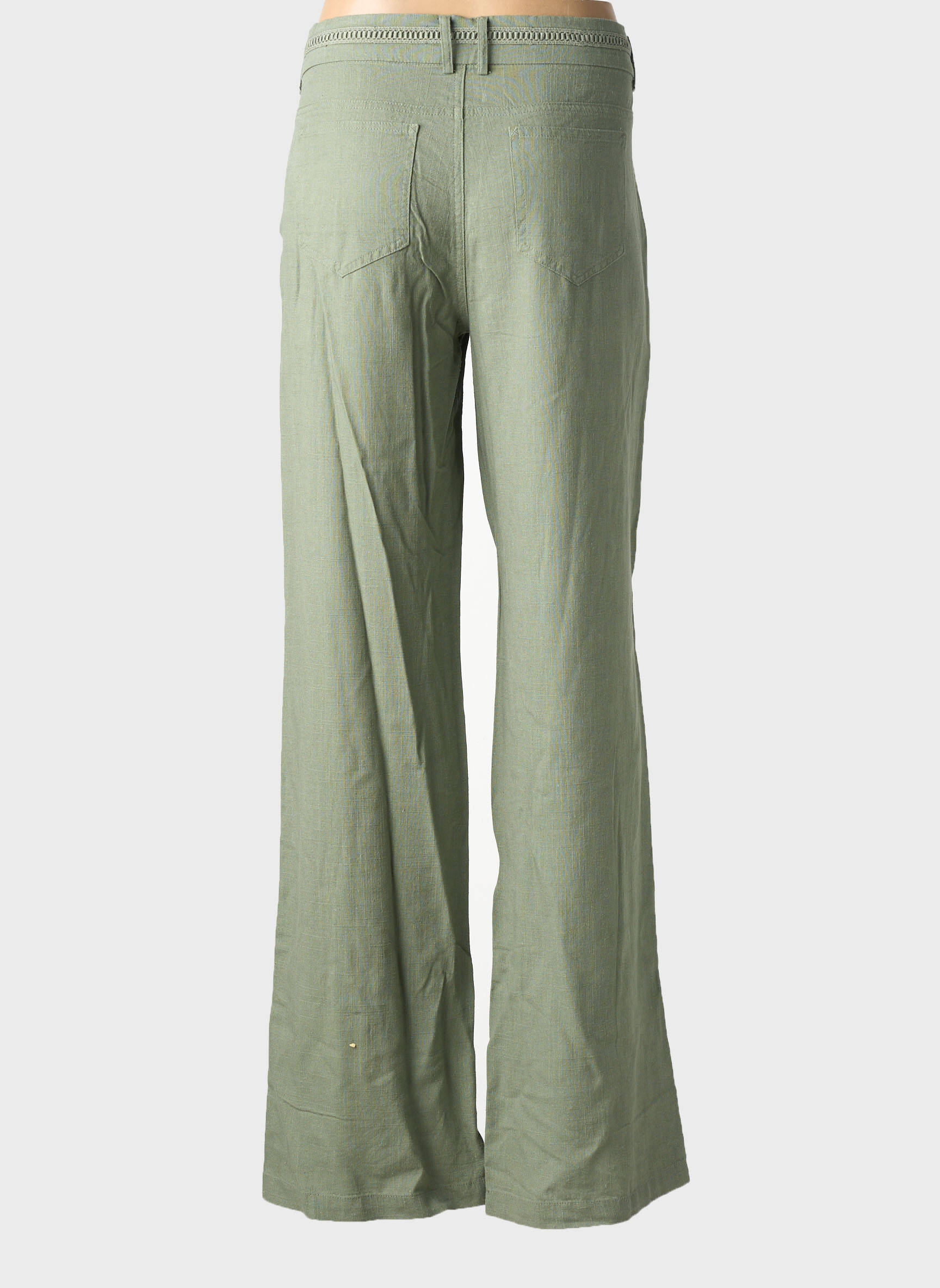 Pantalon drept țesătură crep mărime normală verde FREEMAN T.PORTER femeie