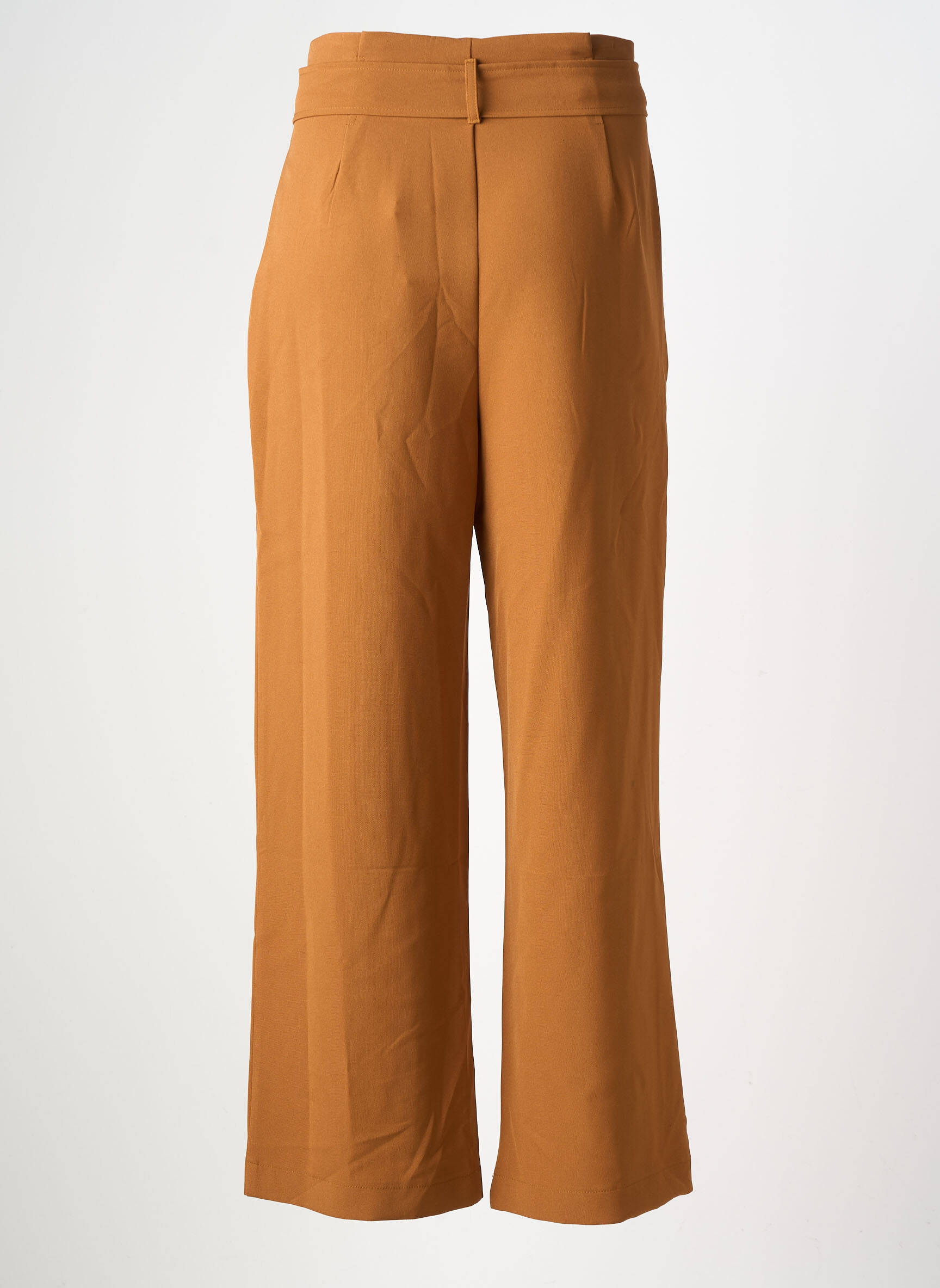 Pantalon larg țesătură crep talie înaltă maro CHERRY PARIS femeie