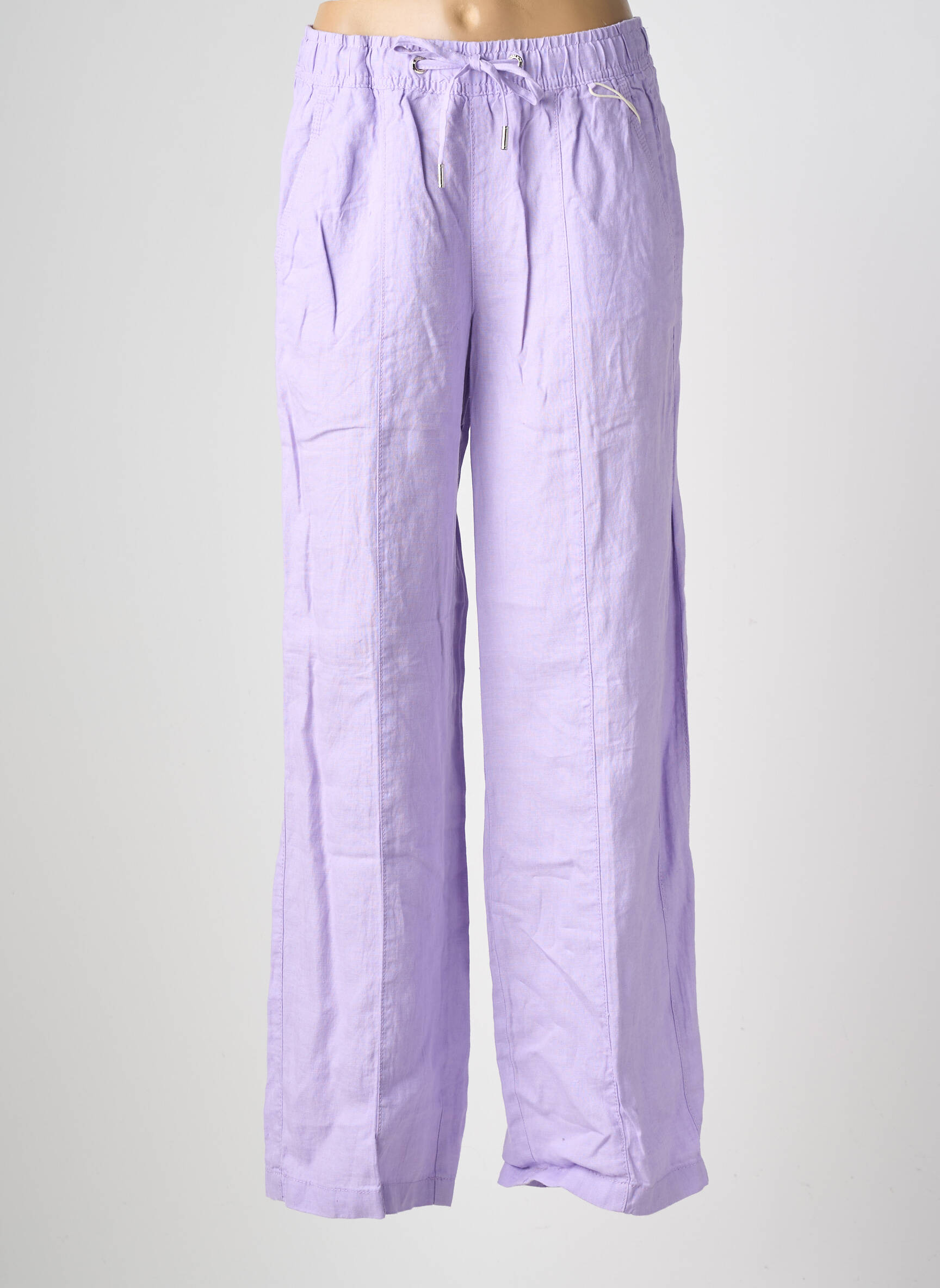 Pantalon larg țesătură crep talie înaltă violet STREET ONE femeie