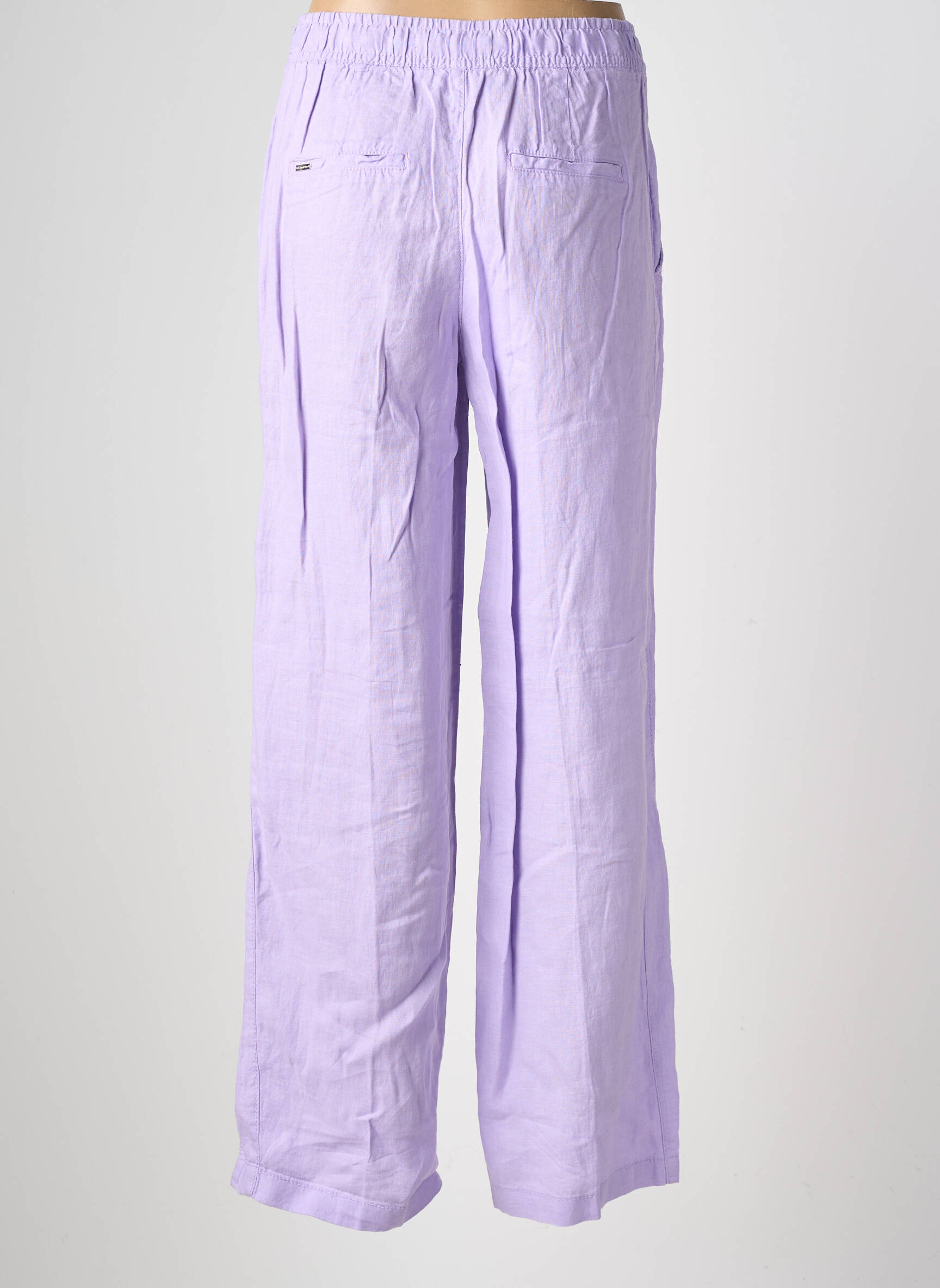 Pantalon larg țesătură crep talie înaltă violet STREET ONE femeie