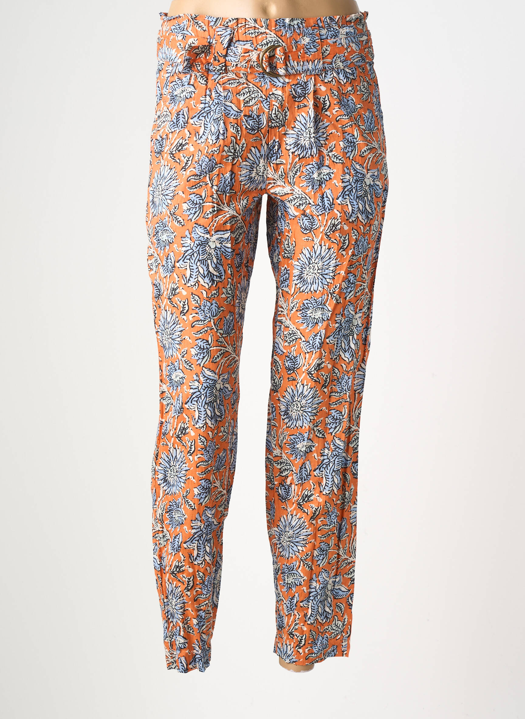 Pantalon slim talie înaltă talie înaltă portocalie YERSE femeie