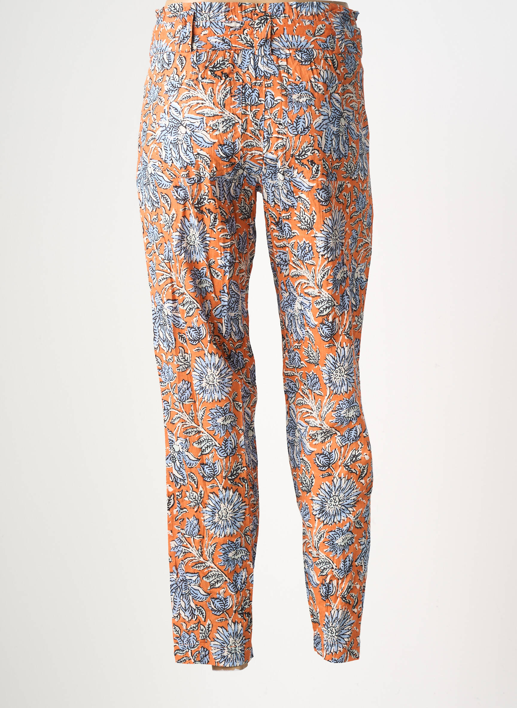 Pantalon slim talie înaltă talie înaltă portocalie YERSE femeie