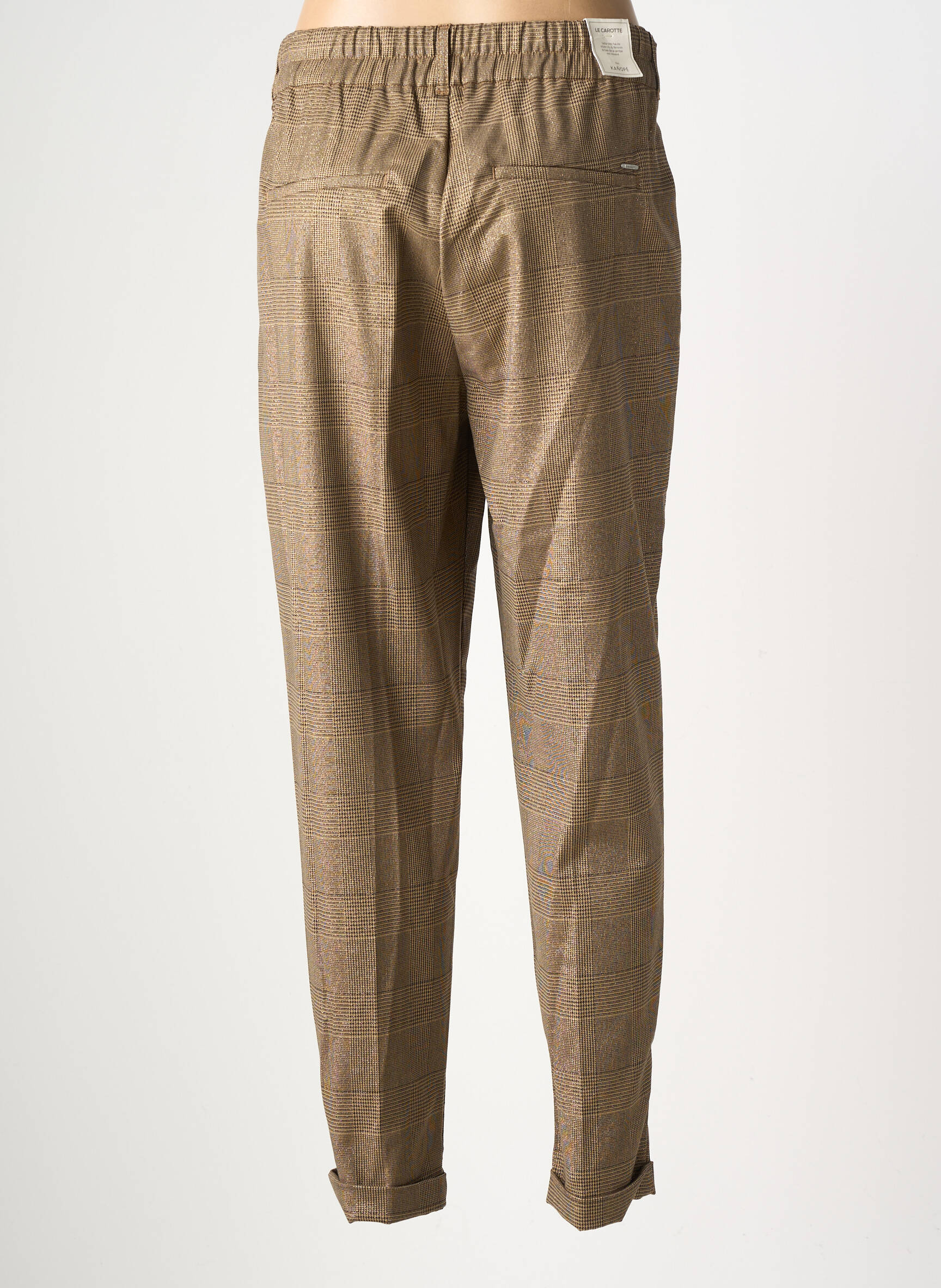 Pantalon chino elasticitate talie înaltă auriu KANOPE femeie