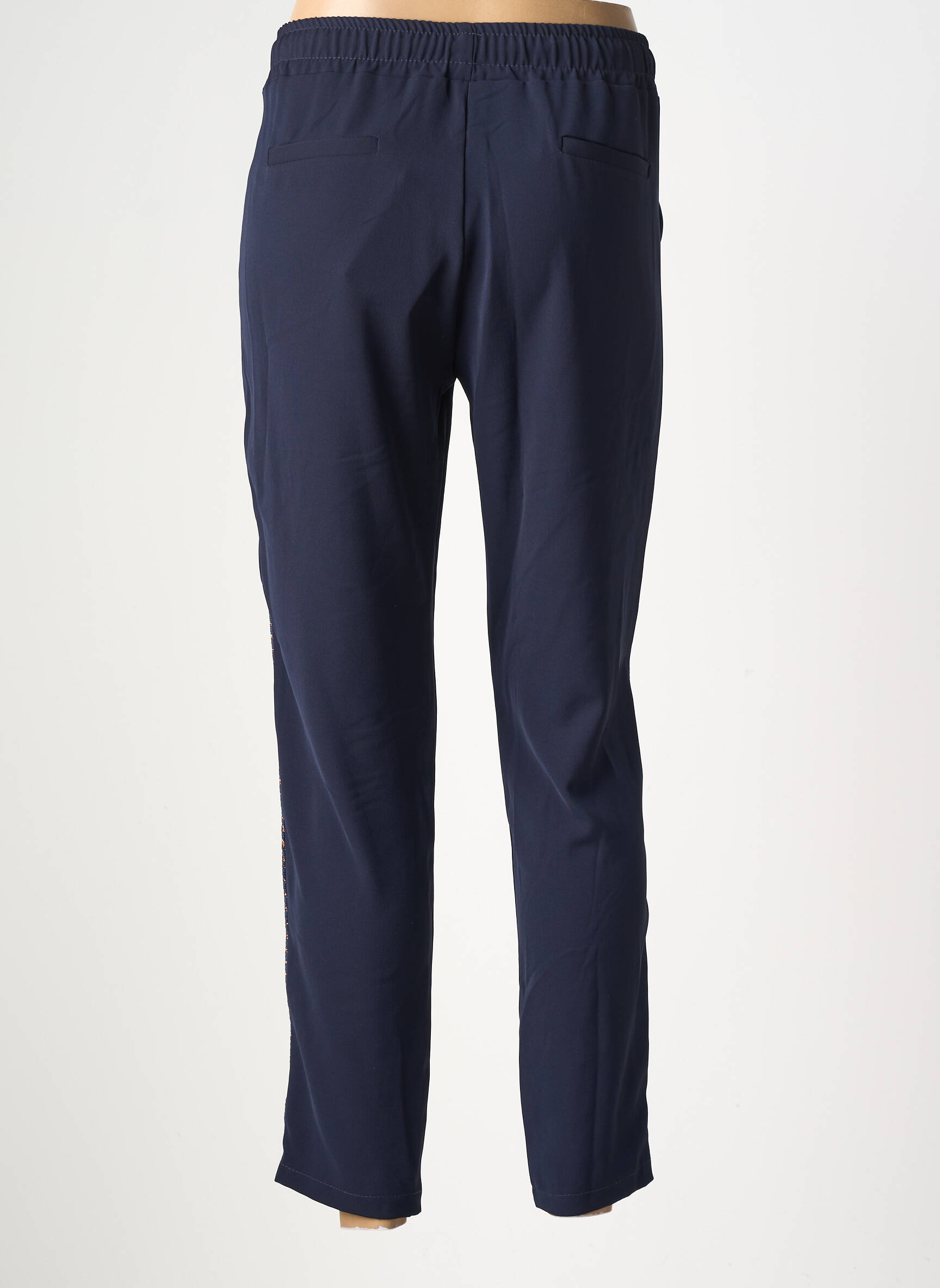 Pantalon 7/8 talie elastică mărime normală albastru AMELIE & AMELIE femeie
