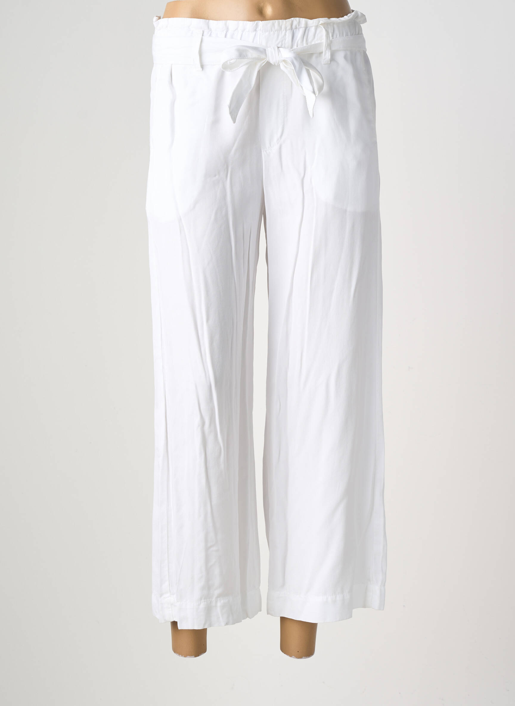 Pantalon 7/8 talie elastică mărime normală alb KANOPE femeie
