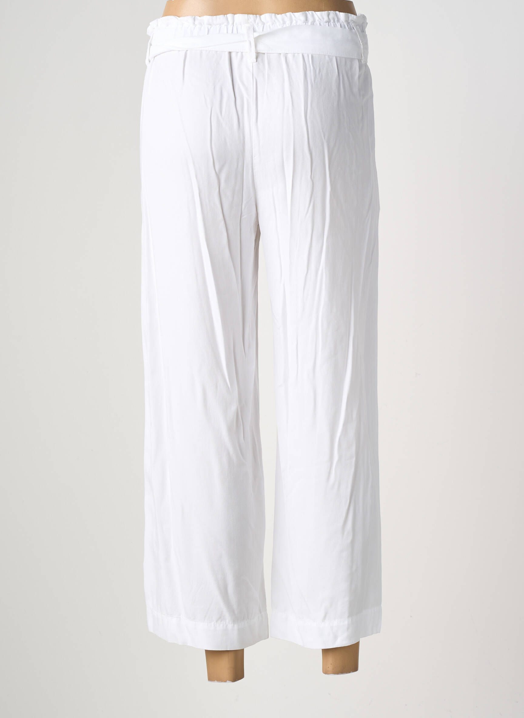 Pantalon 7/8 talie elastică mărime normală alb KANOPE femeie