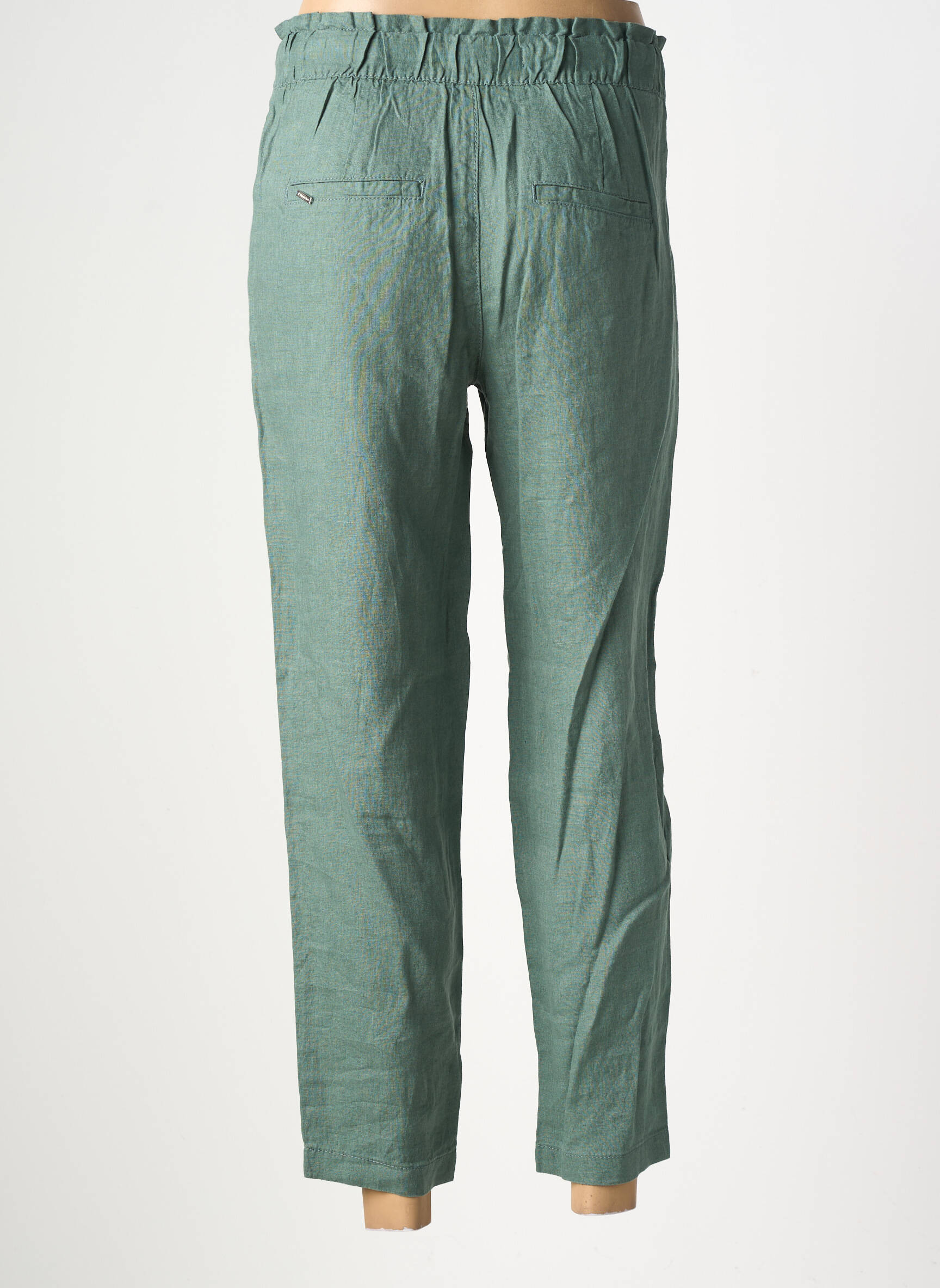 Pantalon 7/8 talie înaltă talie înaltă verde STREET ONE femeie