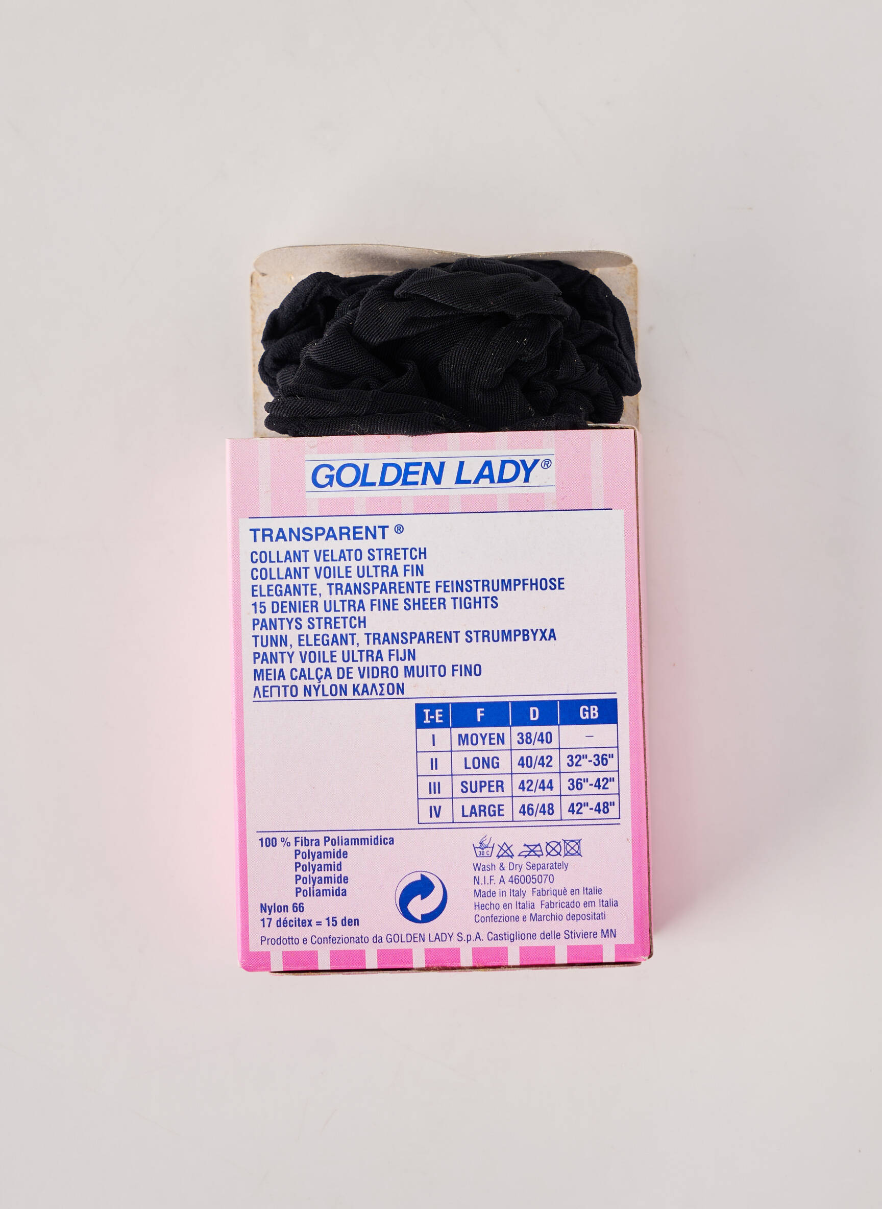 Colanți țesătură transparentă negru GOLDEN LADY femeie