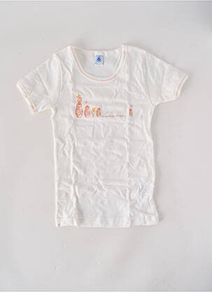 Tricou elasticitate mâneci scurte alb PETIT BATEAU fată